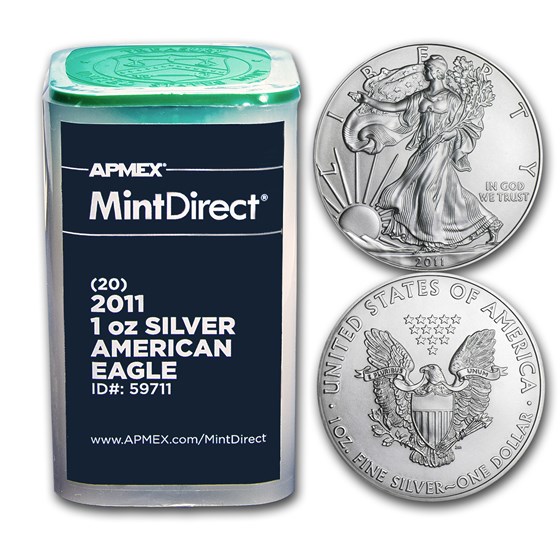 2011 1 oz Silver American Eagles (20-Coin MintDirect® Tube) 2011 1 oz Silver American Eagles (20-Coin MintDirect® Tube)